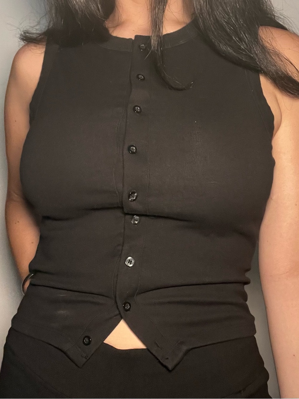 Cotton-on Sleeveless Button-Front Tank Top